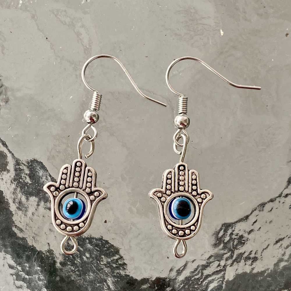 handmade evil eye earrings